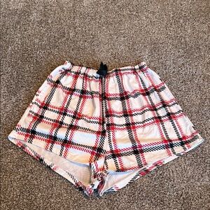 SHEIN Red and Black Plaid Women's Pajama Shorts